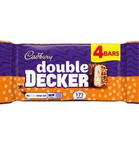 Cadbury Double Decker Chocolate Bar 4 Pack Multipack 149.2g