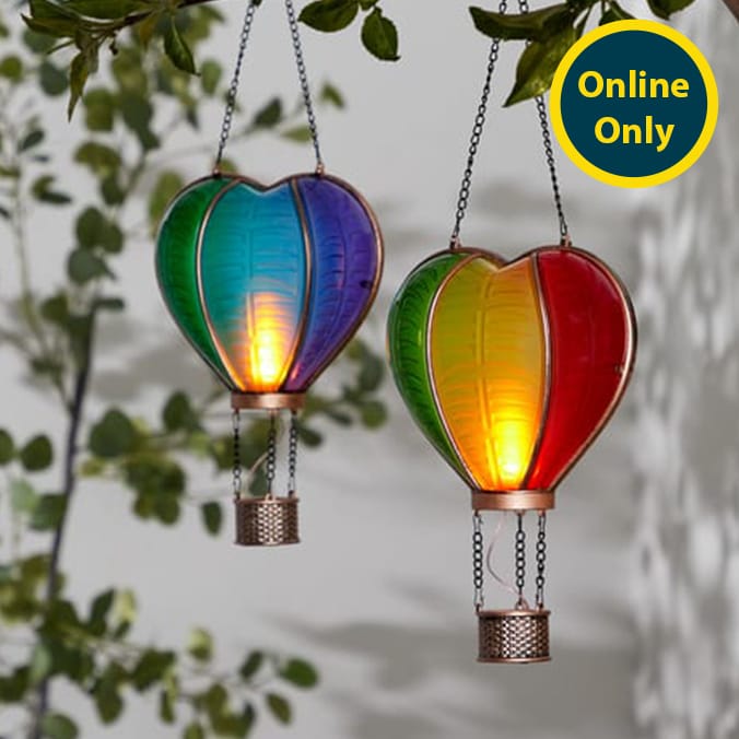 Firefly 2 Heart Shaped Hot Air Balloon Solar Lights