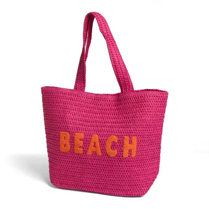 Hello Summer Straw Beach Bag