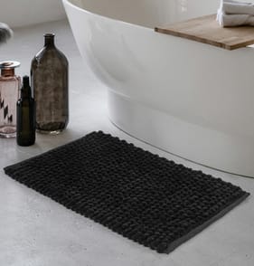 Home Collections Jumbo Chenille Bath Mat - Black