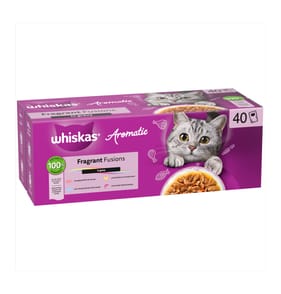 Whiskas 1+ Aromatic Fragrant Fusions Wet Cat Food Pouches in Gravy 40 x 85g