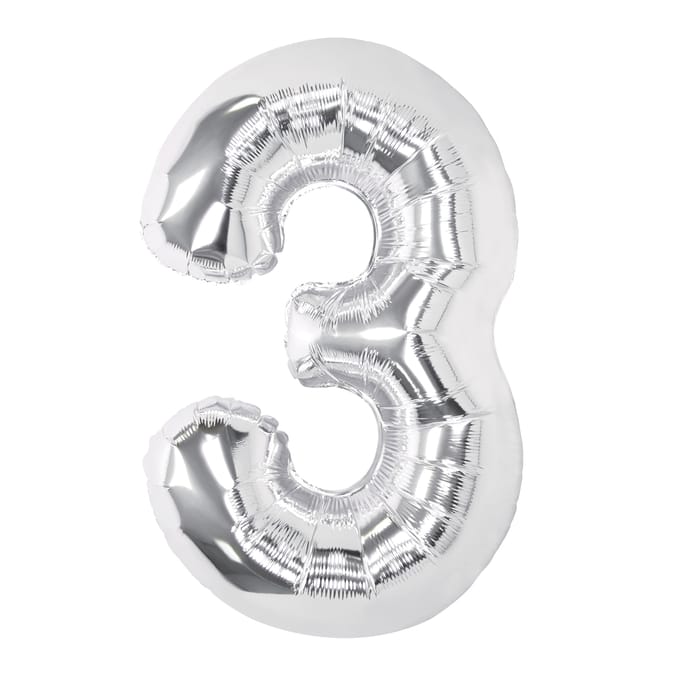 Lets Party Silver Foil 3 Balloon