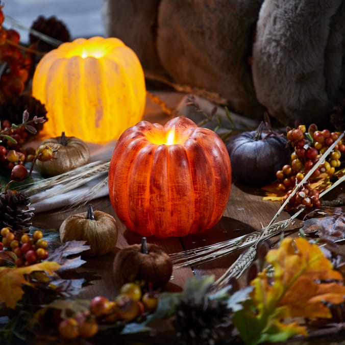Home Collections Harvest LED Wax Pumpkin Candle