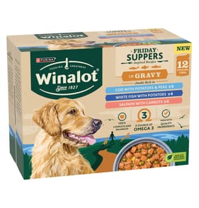 Winalot Friday Suppers Chunks in Gravy Fish Wet Dog Food 12x100g