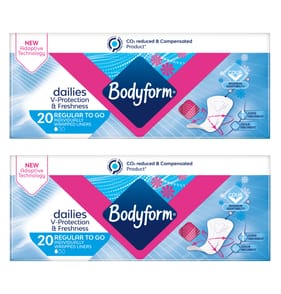 Bodyform Dailies Normal Scented Panty Liners 20 Pack x2