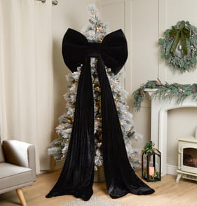 Festive Feeling Giant Velvet Bow - Black