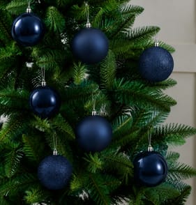 Festive Feeling Mixed Size Christmas Baubles 25 Pack - Navy