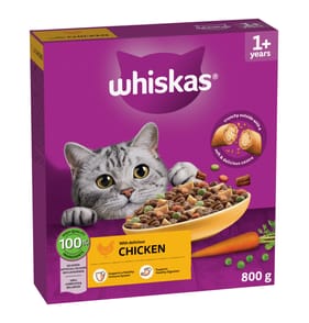 Whiskas 1+ Adult Dry Cat Food 800g - Chicken