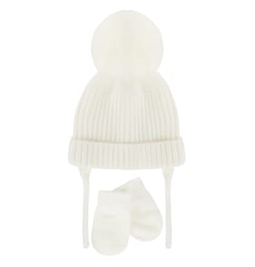 Pure Baby Natural Hat & Mittens - 12-18 Months