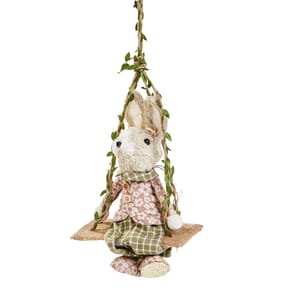 Spring Time Bunny On Swing