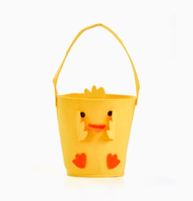 Hoppy Easter Felt Bucket - Yellow