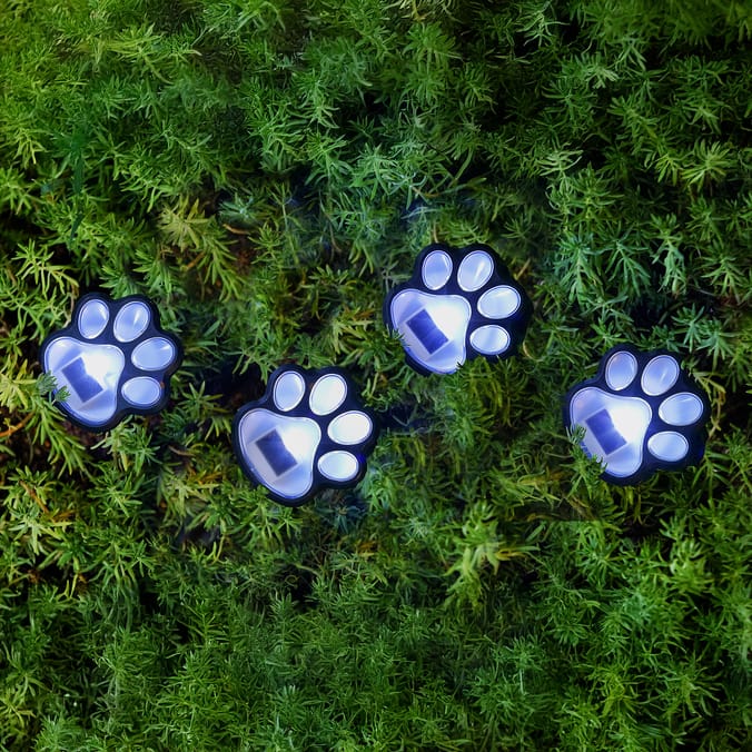  Firefly Solar Light Co LED Solar Lights 4 Pack - Paw Print