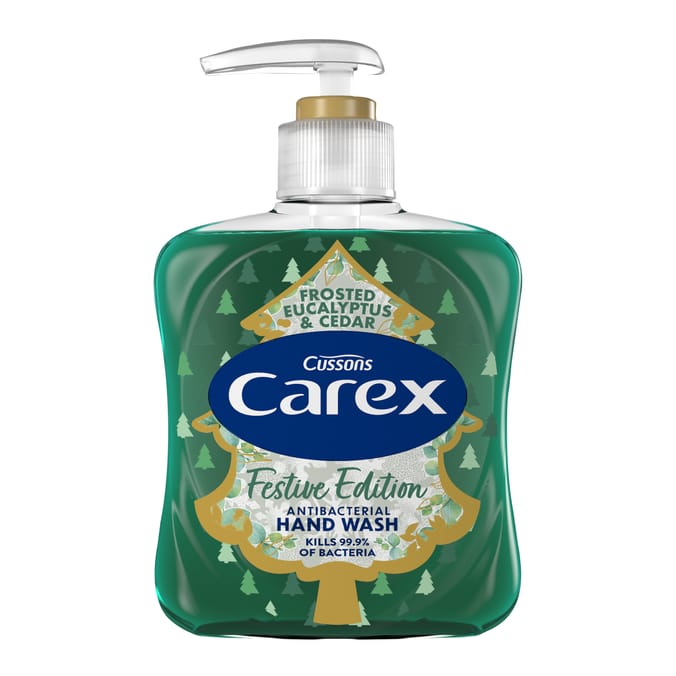 Carex Festive Edition Antibacterial Hand Wash 250ml - Frosted Eucalyptus and Cedar 
