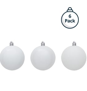 Festive Feeling 10cm Christmas Bauble 6 Pack - White