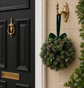 Festive Feeling Hanging Christmas Kiss Ball - Green