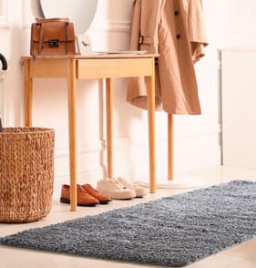 Home Collections Washable Shaggy Runner - Dark Grey