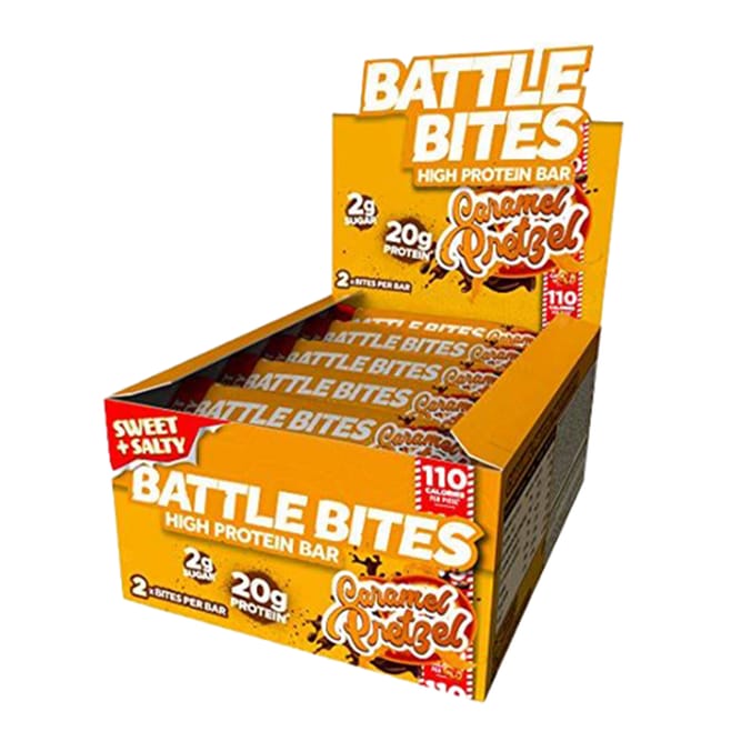 Battle Bites High Protein Bars - Caramel Pretzel x12