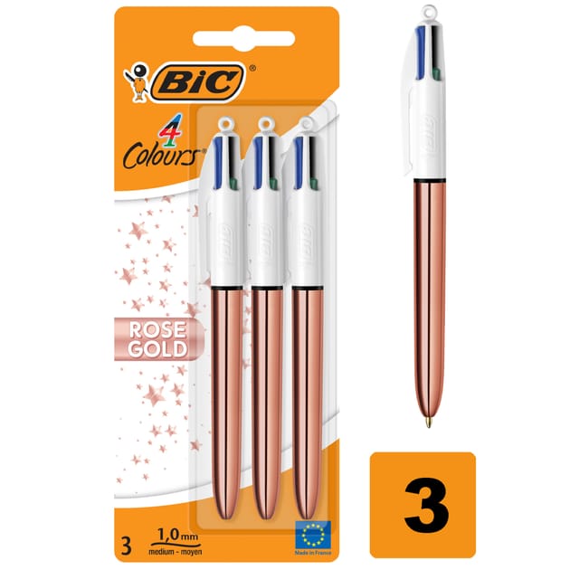 BIC Soft-Feel Ball Pen, 1.0 mm, x4 Blue