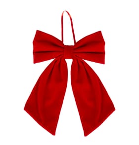 Winter Charm Medium Velvet Bow - Red