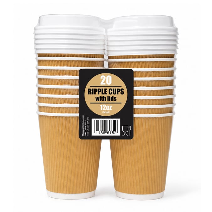 20 Disposable Takeaway Cups & Lids