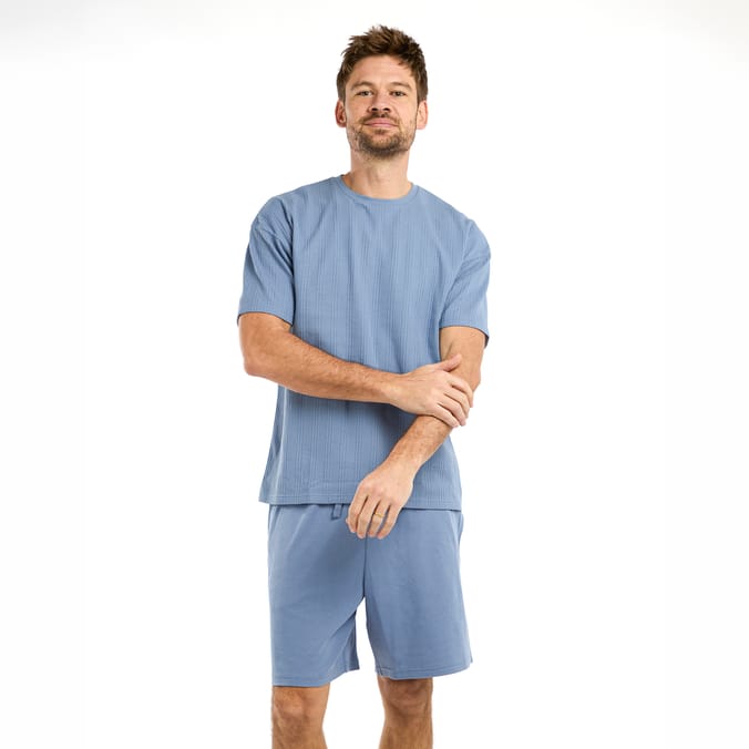 Originals Mens Blue T-Shirt & Shorts Pyjama Set