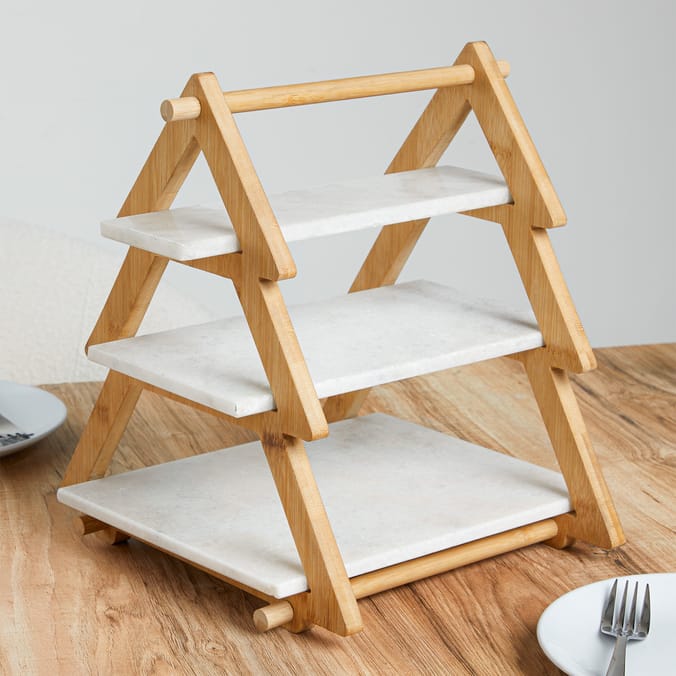 Home Collections 3 Tier Marble Serve Stand