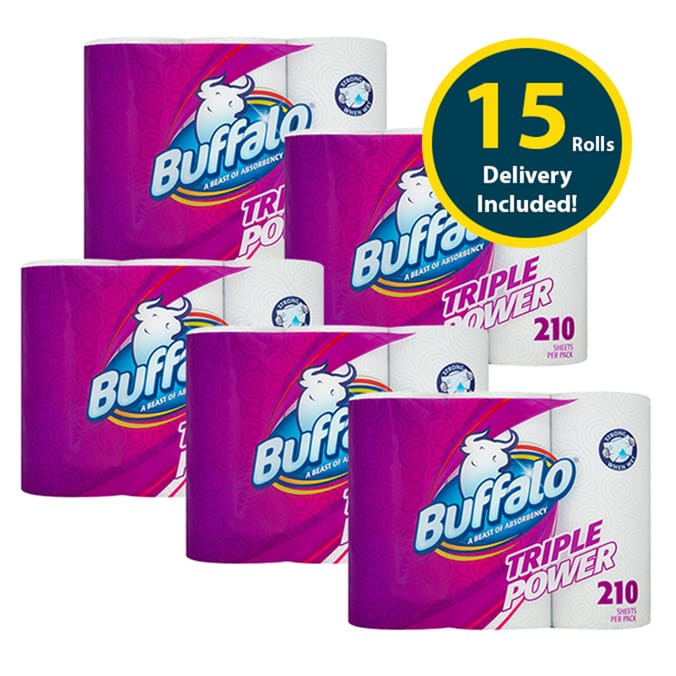 Buffalo Triple Power 3 Ply Kitchen Towel Triple Pack x5 (Delivery Included)