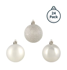 Festive Feeling 4cm Christmas Baubles 24 Pack - Silver
