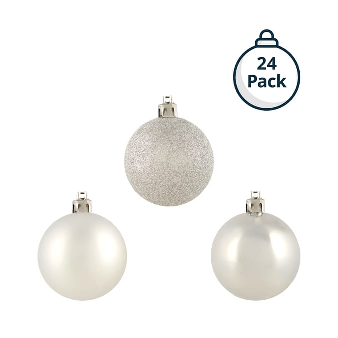 Festive Feeling 4cm Christmas Baubles 24 Pack