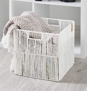 Utility Paper Rope Storage Cube - White