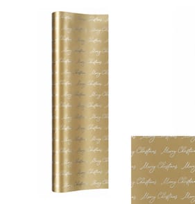 Festive Feeling Luxury 4M Wrapping Paper - Gold Tis The Season