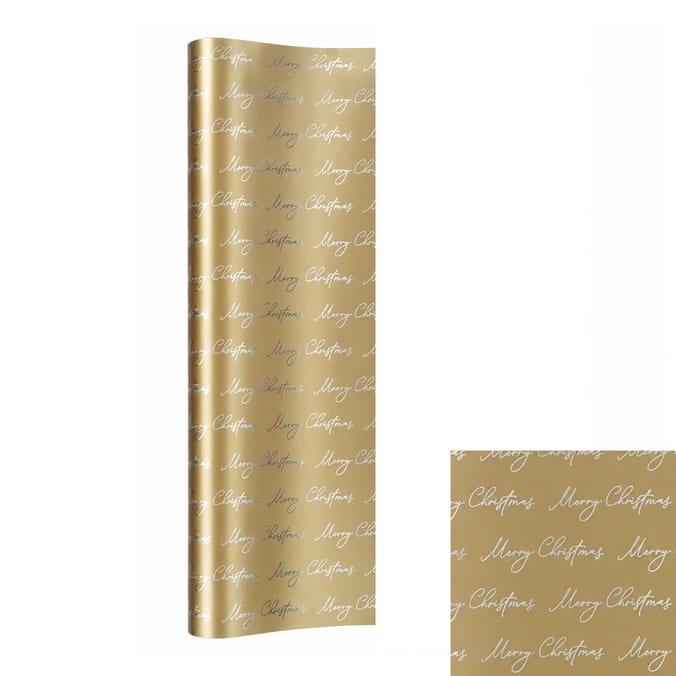 Festive Feeling Luxury 4M Wrapping Paper - Gold Tis The Season