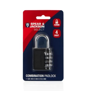 Spear & Jackson Select Combination Padlock - 42mm