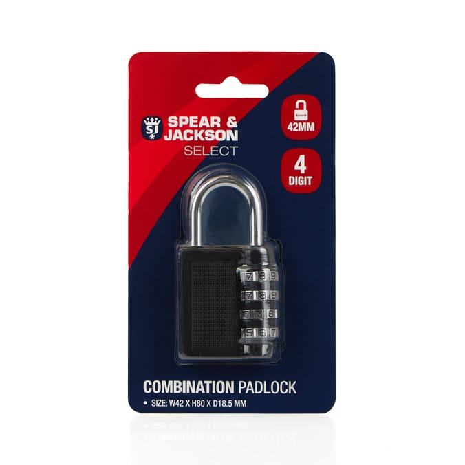Spear & Jackson Select Combination Padlock - 42mm