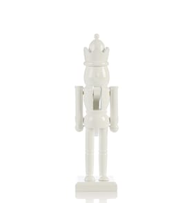 Joyful Wooden Painted Nutcracker 25cm - White