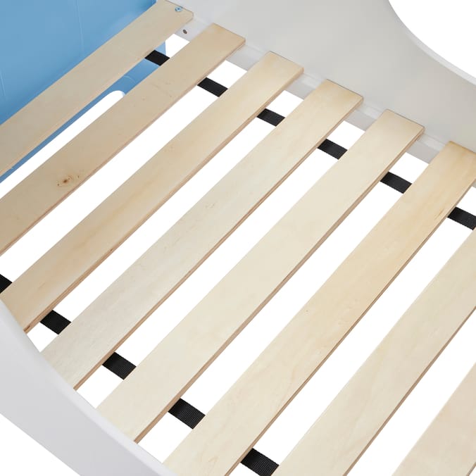 Liberty House Toys Two Tone Toddler Bed and 9 Bin Storage Unit Set - White & Blue