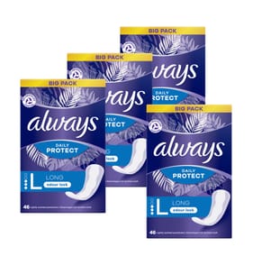 Always Daily Protect Long Liners Odour Lock 46 Pack x4