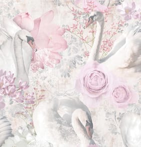 Glitter Swans Wallpaper 90700 - Pink