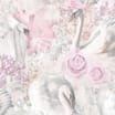 Glitter Swans Wallpaper 90700 - Pink