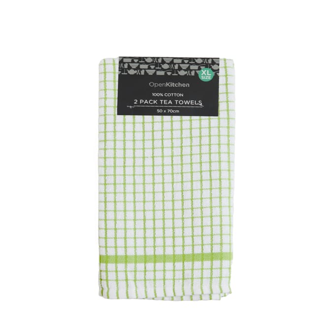 Open Kitchen 2 Pack Tea Towels