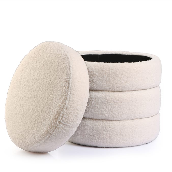 Home Collections Ribbed Boucle Storage Stool