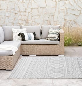 Jardin Garden Rug - Grey Pattern