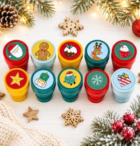 Sleigh Bells Inked Stamps 10 Pack