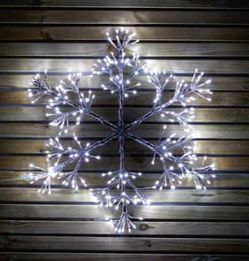 Prestige Mains Operated LED Light-Up Starburst Snowflake 60cm - Cool White
