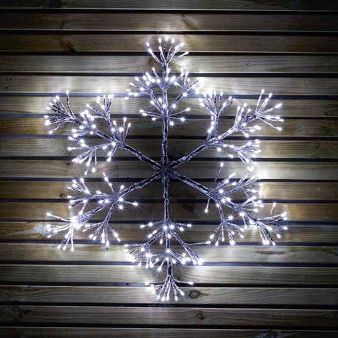 Prestige Mains Operated LED Light-Up Starburst Snowflake 60cm