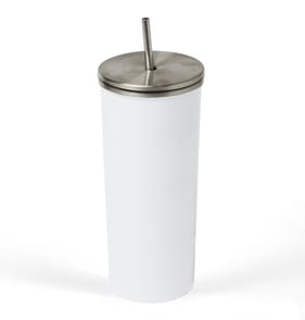 The Outdoor Living Collection Stainless Steel Tumbler w/ Straw - White