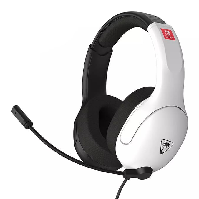 Turtle Beach Airlite Fit Wired Gaming Headset with Flip-to-Mute Mic - Black & White for Nintendo Switch