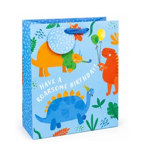 Let's Party Blue Dinosaur Gift Bag
