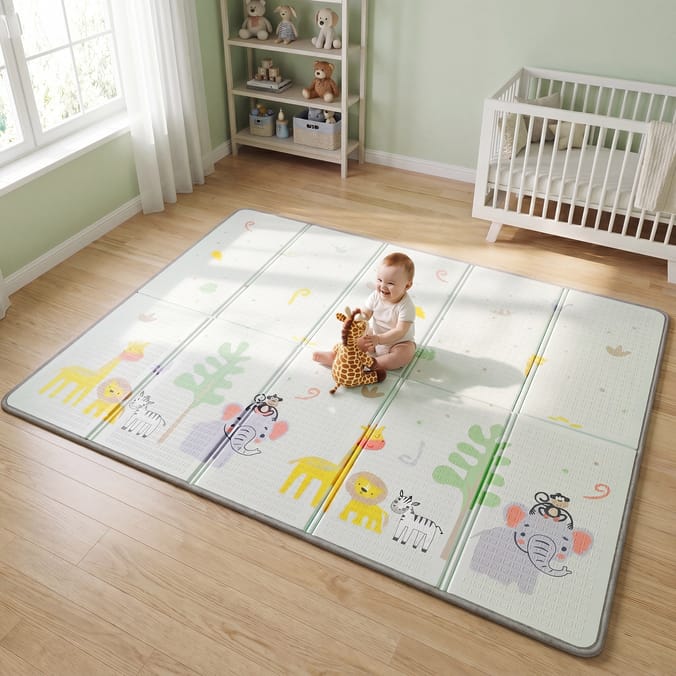 Liberty House Toys Reversible Toddler Play Mat – Jungle & Dinosaur
