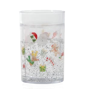 Sleigh Bells Kids Glitter Cup Santa - Silver
